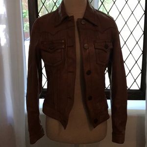 Michael Kors tan leather jacket